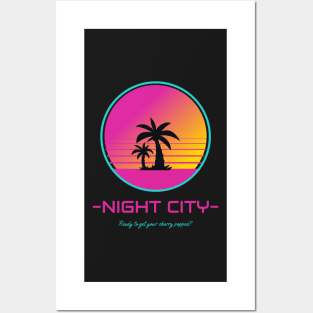 Cherry Popped in Night City Posters and Art